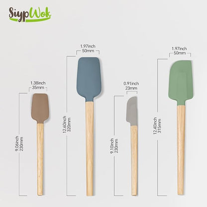Silicone Spatula Set, Food Grade Rubber Spatula-4 Piece Nonstick Rubber Spatulas - Image 7