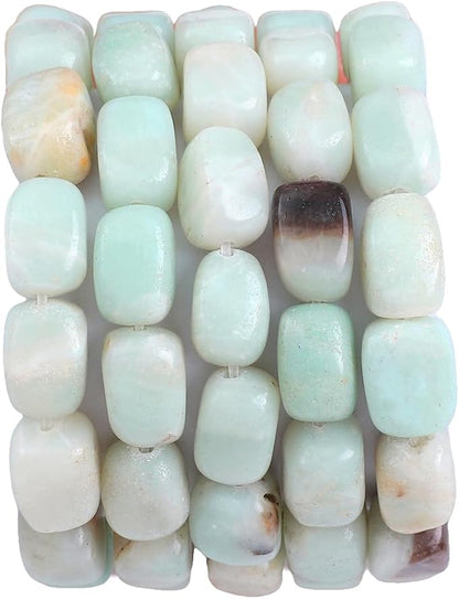 Natural Amazonite Cuboid Stone Loose Semi Gemstone Beads by Beadia