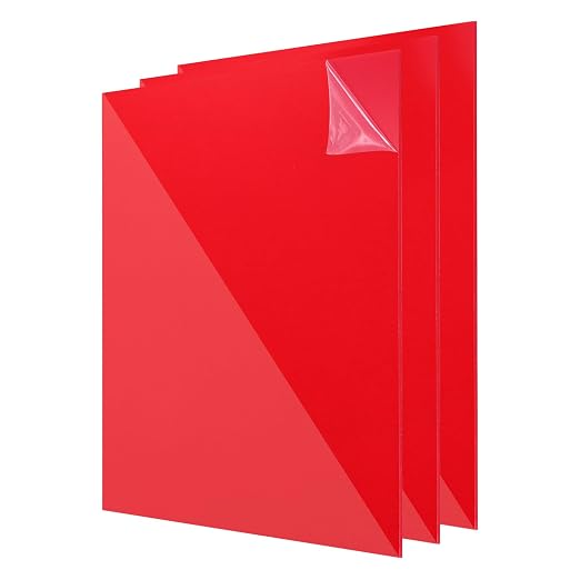 uxcell 3Pcs Acrylic Sheets 8x8 Inch Acrylic Panel 1/8 Inch-3mm Plastic Board by uxcell