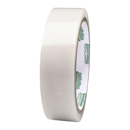 BookGuard 1.5 Inch Transparent Bookbinding Tape, Stretchable and Clear by ChromaLabel