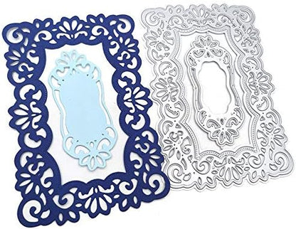 Lace Flowers Background Frame Cutting Dies, Lace Frame Die Cuts Metal Embossing - Image 3