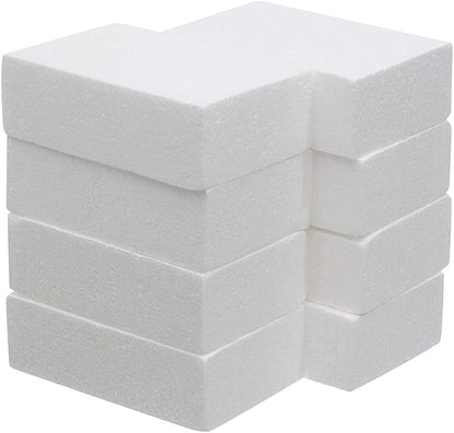 Crafare 8 Pack Craft Foam Blocks 6X4X2in Polystyrene Brick Rectangle by Crafare