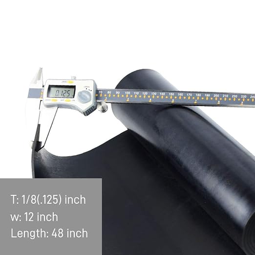 DOBTIM Neoprene Rubber Sheet Rolls 1/8" Thick X 12" Wide X 48'' Long, Solid - Image 2
