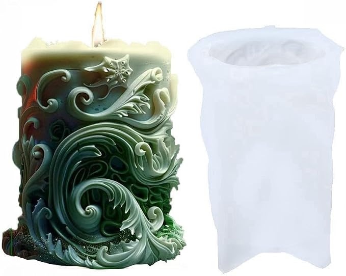 Starfish Shell Cylindrical Candle Mold, Marine Conch Silicone Mold, Wave Epoxy by letsgetfun