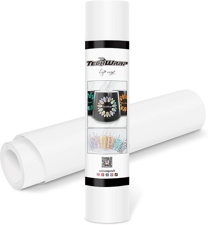 TECKWRAP Permanent Adhesive Vinyl 12" x 10ft, Matte White by TECKWRAP