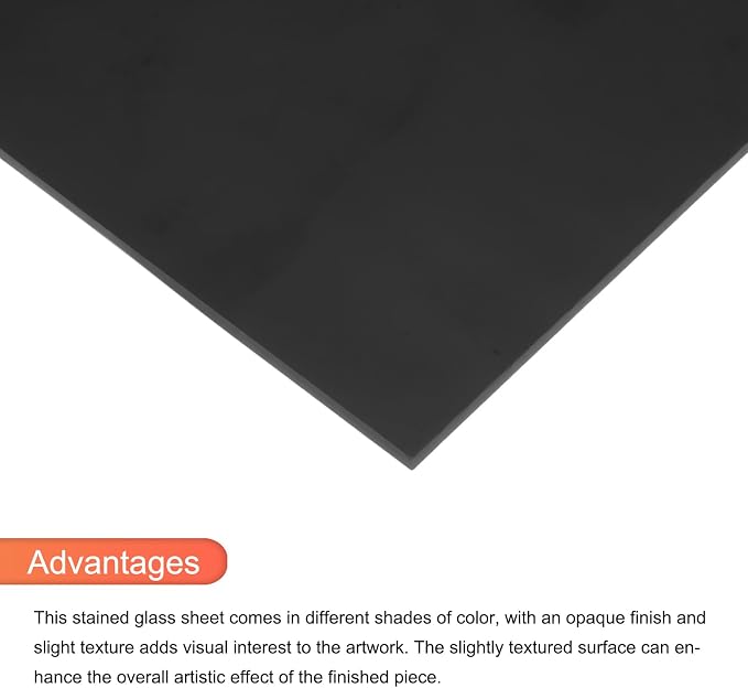 MECCANIXITY 2 Pcs Stained Glass Sheet Mosaic Tile 7.9 Inch x 5.9 Inch Black - Image 4