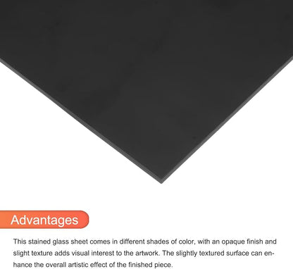 MECCANIXITY 2 Pcs Stained Glass Sheet Mosaic Tile 7.9 Inch x 5.9 Inch Black - Image 4