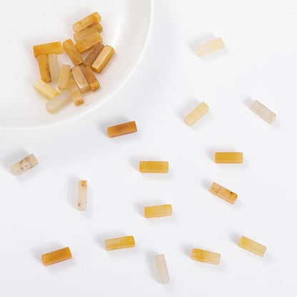 Natural Yellow Jade Rectangle Tube Beads 4x13mm 38cm/str Loose Semi Gemstone - Image 4