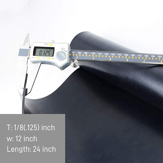 DOBTIM Neoprene Rubber Sheet Rolls 1/8" Thick X 12" Wide X 24'' Long, Solid - Image 2