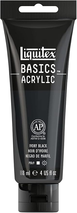 Liquitex BASICS Acrylic Paint, 118ml Tube, Ivory Black by Liquitex