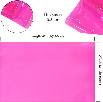 HYANG Pink Transparent PVC Super Clear Holographic Vinyl Faux Leather Sheets 1 - Image 4