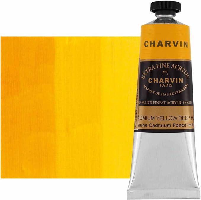Charvin Extra Fine Professional Artist Acrylic Paint Colors, 150ml Cadmium - Image 2