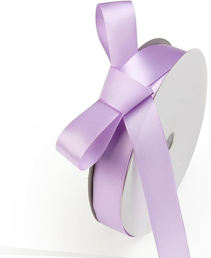 1" x 100 Yards Light Lilac Polyester Satin Ribbon Single Faced Bulk Fabric by Oakarbo