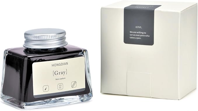 Hongdian Fountain Pen Bottled Ink Gray, 60ml Fountain Pen Ink Bottled - Image 2