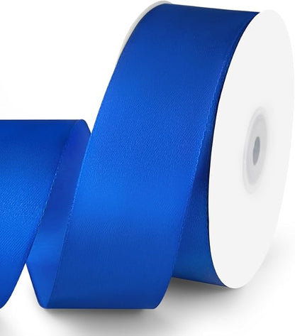 KMER LIFE 1-1/2" Wide x 50 Yards Single Faced Polyester Satin Ribbon, Royal by KMERLIFE