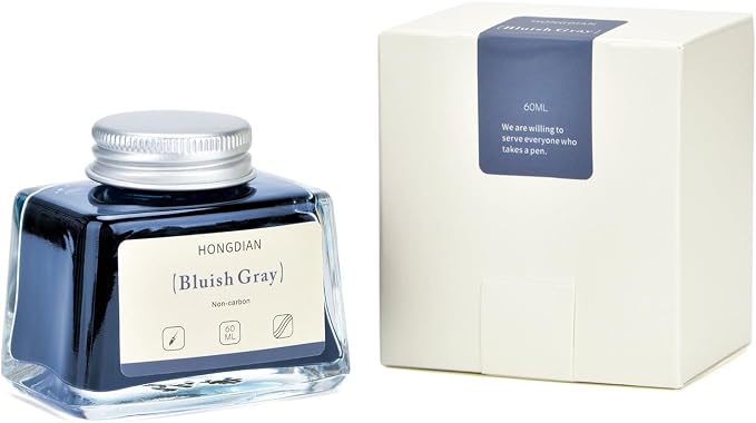 Hongdian Fountain Pen Bottled Ink Bluish Gray, 60ml Fountain Pen Bottled Ink - Image 2