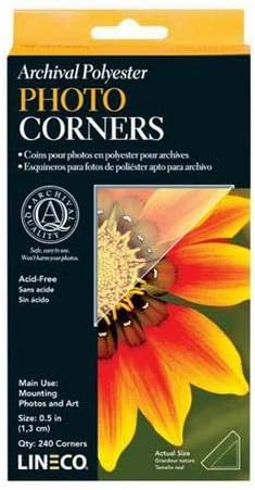 Lineco Archival Polypropylene Mounting Corners, Acid-Free Self-Adhesive by Lineco