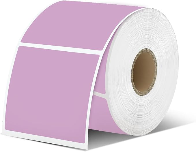 iEager Purple Square Thermal Label Stickers, 500 Sheets/Roll by iEager
