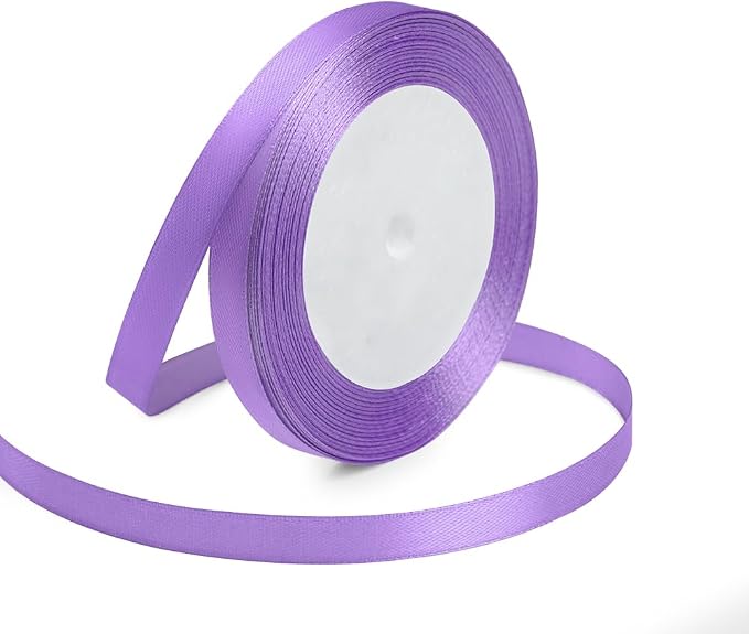 KMER LIFE 3/8 Inches x 25 Yards Solid Lavender Satin Ribbon, Wedding Decor by KMERLIFE