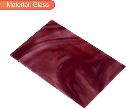 MECCANIXITY 2 Pcs Stained Glass Sheet Mosaic Tile 7.9 Inch x 5.9 Inch Dark Red - Image 3