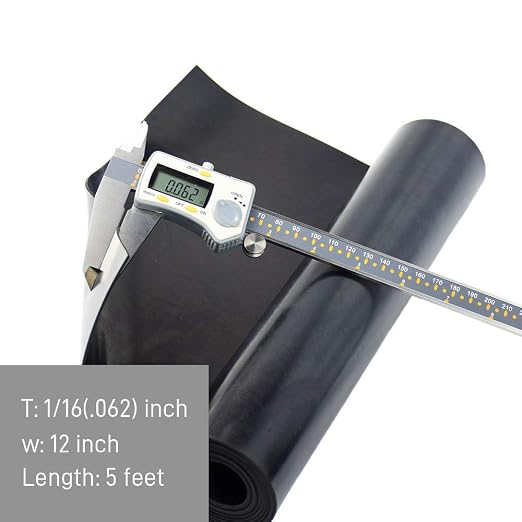 DOBTIM Neoprene Rubber Sheet Rolls 1/16" Thick X 12" Wide X 5' Long, Solid - Image 2