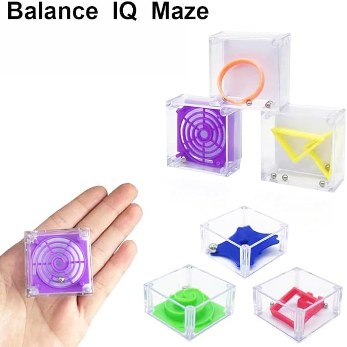 24 Pcs Balance IQ Maze Game，Mini Maze Cube Puzzle Box 3D Brain Maze Toy Puzzles - Image 3
