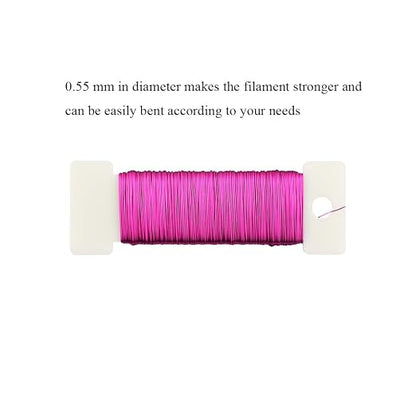 HAHIYO 26Gauge Rose Red Metal Floral Wire - Image 5