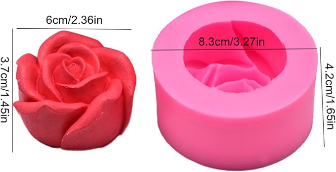 Rose Candle Mold Flower Silicone Mold - Image 2