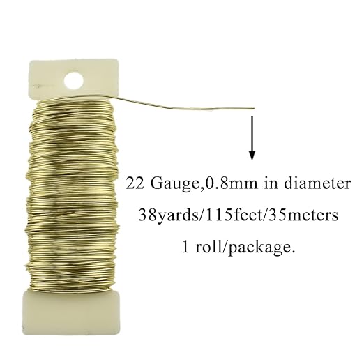 HAHIYO 22Gauge Golden Floral Wire - Image 2