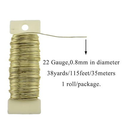 HAHIYO 22Gauge Golden Floral Wire - Image 2