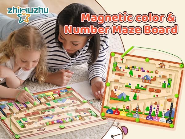 Magnetic Alphabet Maze, Montessori Magnetic Maze Board - Image 6