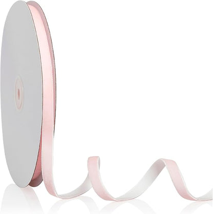 3/8" X 20 Yards Baby Pink Velvet Ribbon by Bomybaw