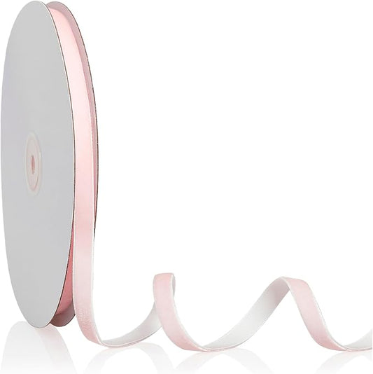 3/8" X 20 Yards Baby Pink Velvet Ribbon by Bomybaw