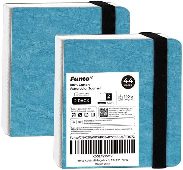 Funto Watercolor Journal 2-Pack, 44 Pages Each, Cold-Pressed 100% Cotton - Image 7