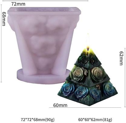 Rose Pyramid Scented Candle Silicone Mold Pillar Silicone Mold Resin Casting - Image 6