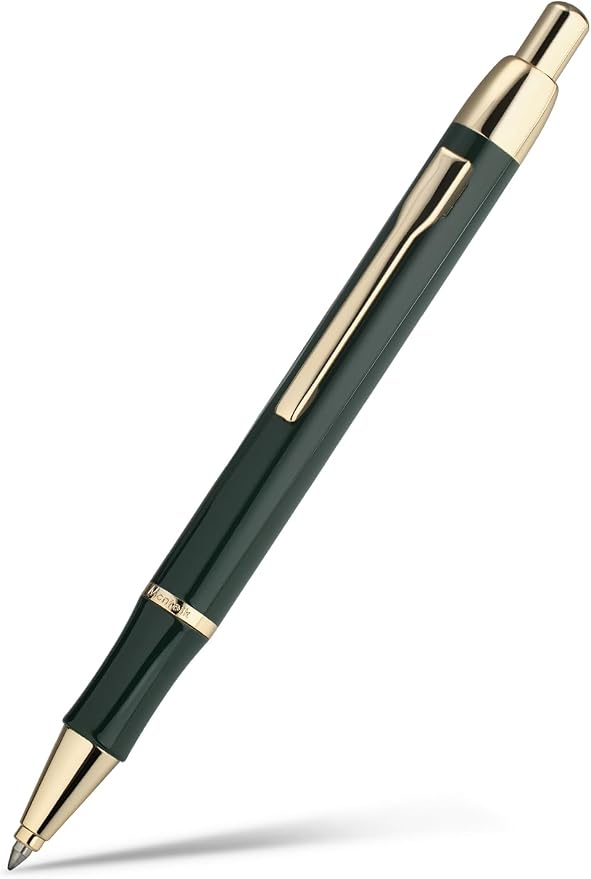 Green lacquer Gel Pen With 24K Gold Finish, Retractable, Gift Pen Set, by Mcnteik