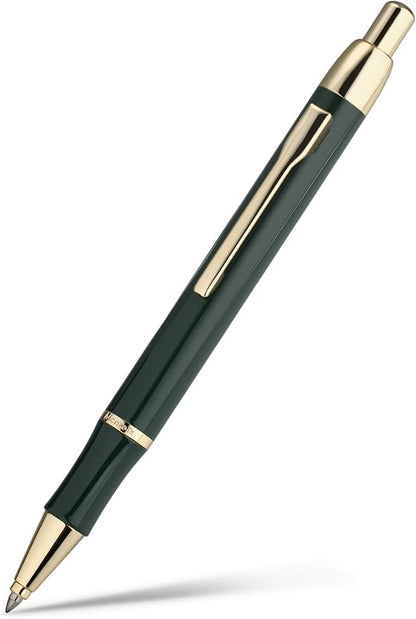 Green lacquer Gel Pen With 24K Gold Finish, Retractable, Gift Pen Set, by Mcnteik
