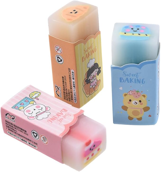 18 Pack Dessert Erasers for Kids, Kawaii for Students, Jelly for School by kunfowl