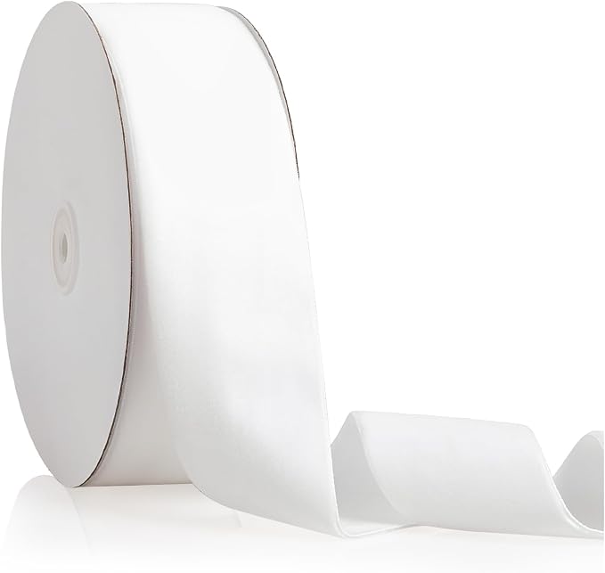 2" X 20 Yards White Velvet Ribbon by Bomybaw