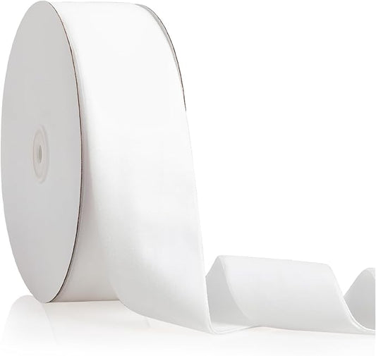 2" X 20 Yards White Velvet Ribbon by Bomybaw
