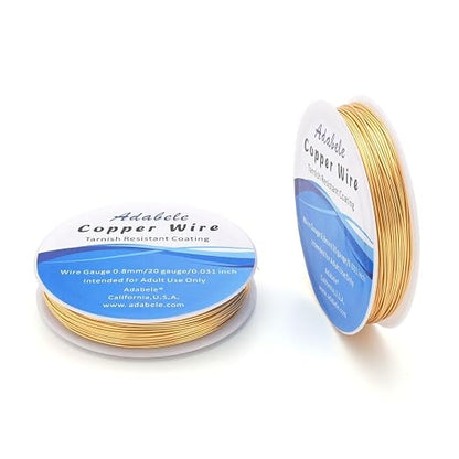 Adabele 65 Feet Premium Tarnish Resistant Round Jewelry Wire Copper Beading by AdabeleLLC