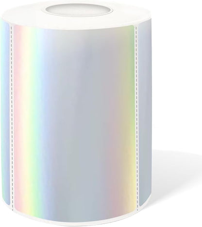 2" x 3" Holographic Thermal Label Stickers, Printable Rainbow Glitter Thermal by Yeachlaing