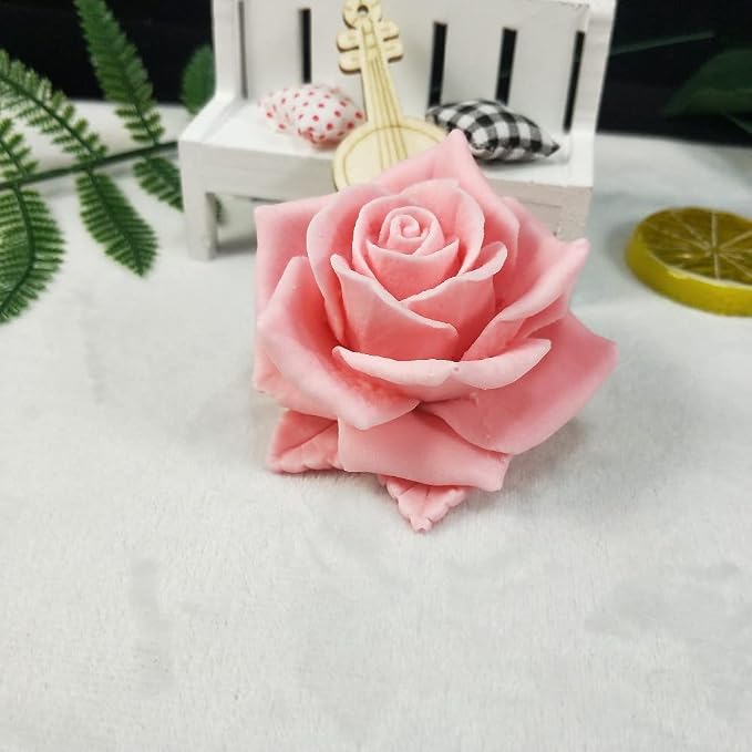 GreatMold 3D Blossom Rose Soap Mold Candle Mould Epoxy Resin Flower Crafts - Image 3