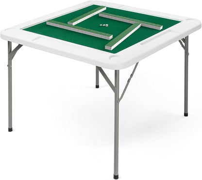 PEXMOR 39.5" Foldable Mahjong Table, Square 4 Player Card Game Table w/Cup by PEXMOR