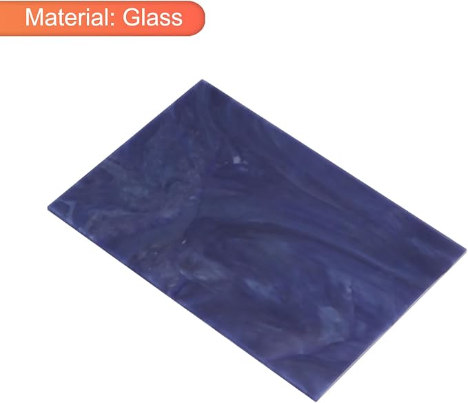 MECCANIXITY 2 Pcs Stained Glass Sheet Mosaic Tile 7.9 Inch x 5.9 Inch Deep Blue - Image 3