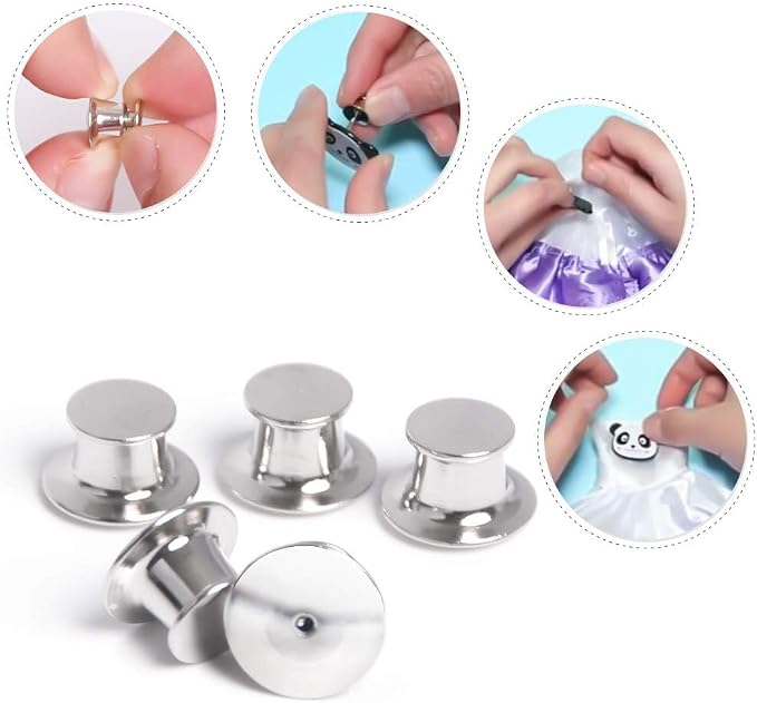 30 Pieces Metal Pin Backs Locking Pin Keepers Locking Clasp - Image 4