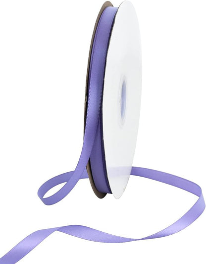 TONIFUL 3/8 in x 100yds Light Purple Satin Ribbon Thin Solid Fabric Ribbons Roll by TONIFUL