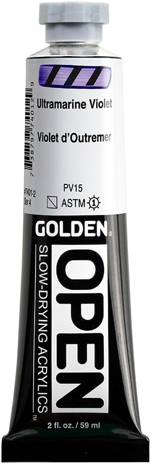 OPEN Slow-Drying Acrylics by GOLDEN, Ultramarine Violet, 2 fl oz. tube by GoldenArtistColors