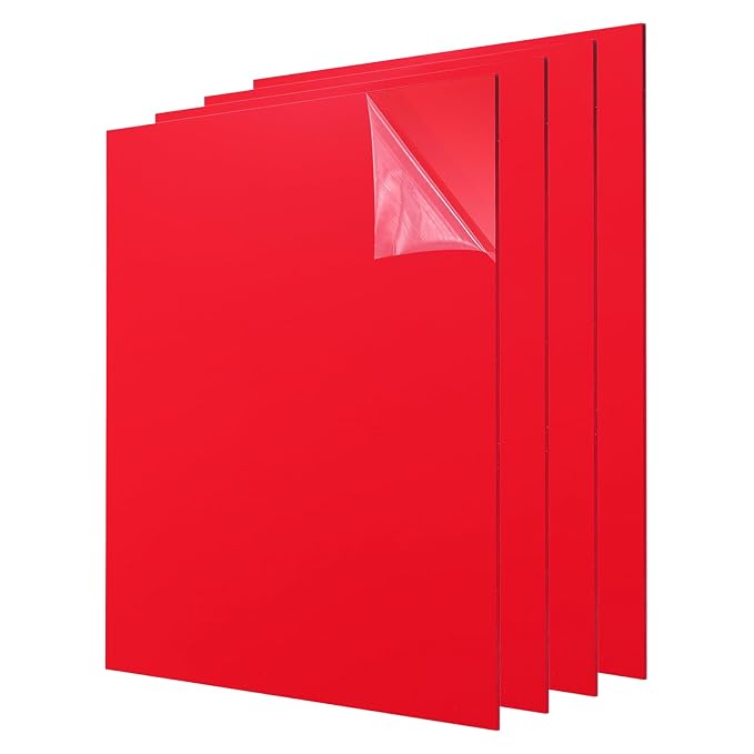 uxcell 4Pcs Acrylic Sheets 8x8 Inch Acrylic Panel 1/8 Inch-3mm Plastic Board by uxcell