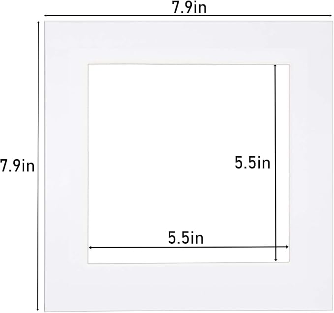 Egofine 8x8 White Picture Mats, Frame Mattes - Image 4